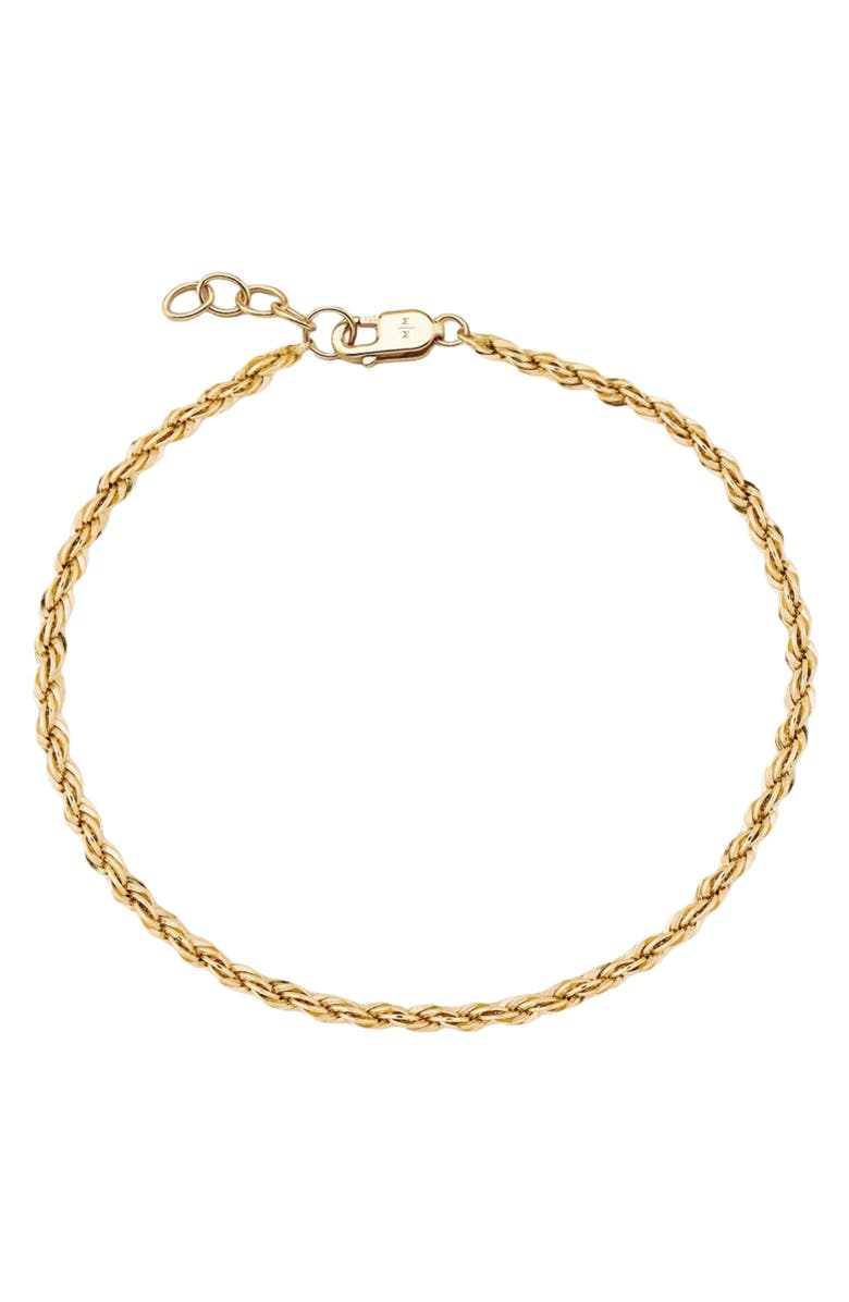 MADE BY MARY French Rope Chain Bracelet, Main, color, Gold Filled