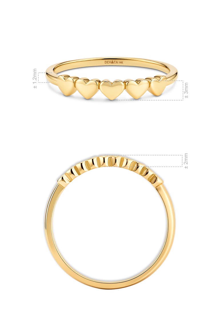 Heart Ring in 14K Gold, 3mm, Alternate, color, Gold