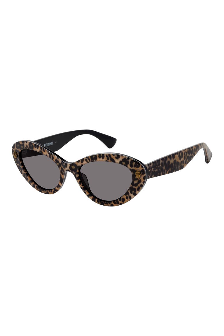 52mm Cat Eye Sunglasses, Alternate, color, LEOPARD/ SMOKE