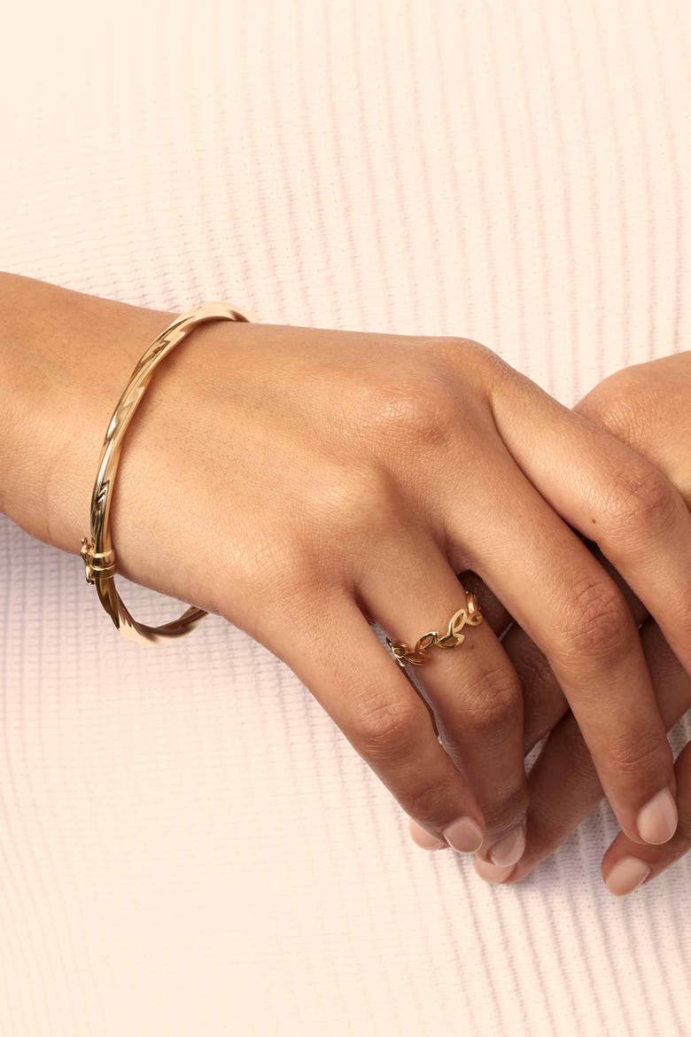 14K Gold Goddess Bangle, Alternate, color, Yellow Gold