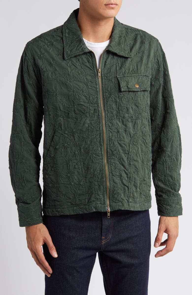 Corridor Floral Embroidered Zip-Up Jacket, Alternate, color, 