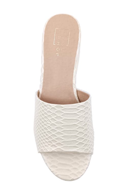 Shushop Giza Snake Embossed Platform Slide Sandal In Bone Snake