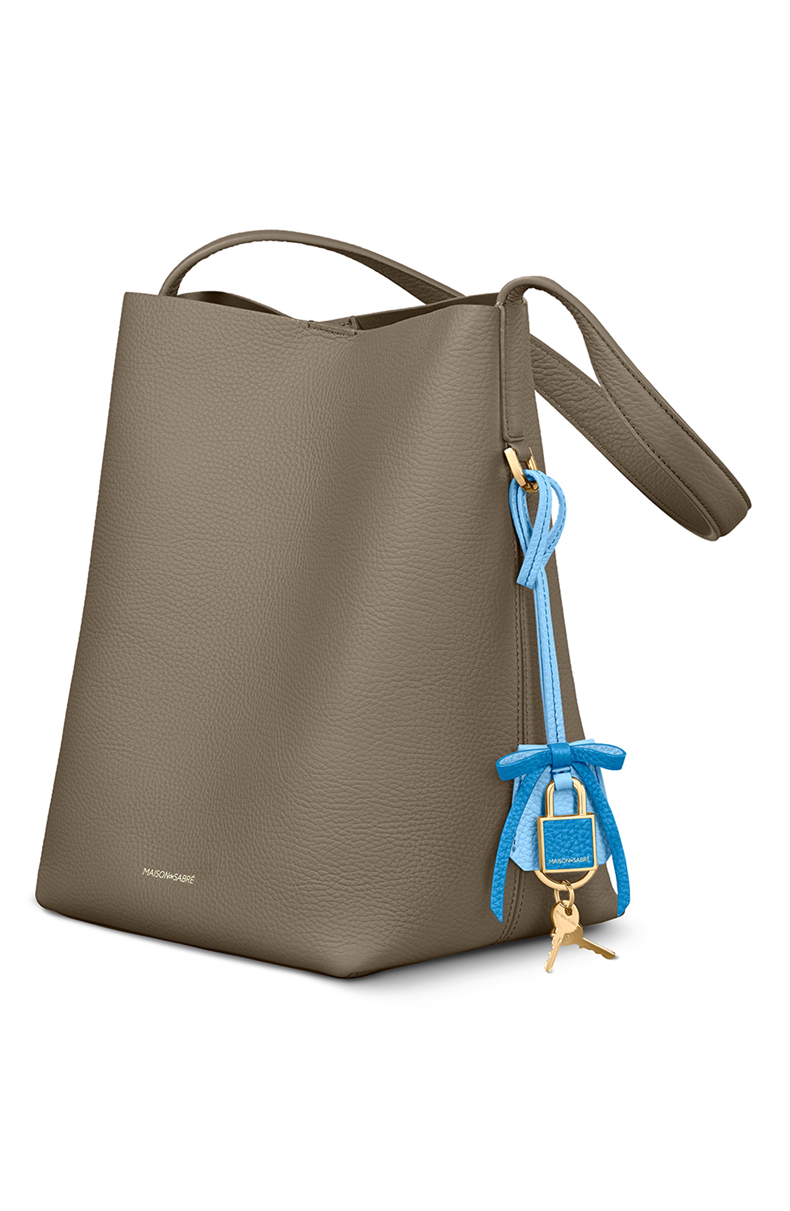 The Bow Padlock Charm, Alternate, color, Sky Lapis