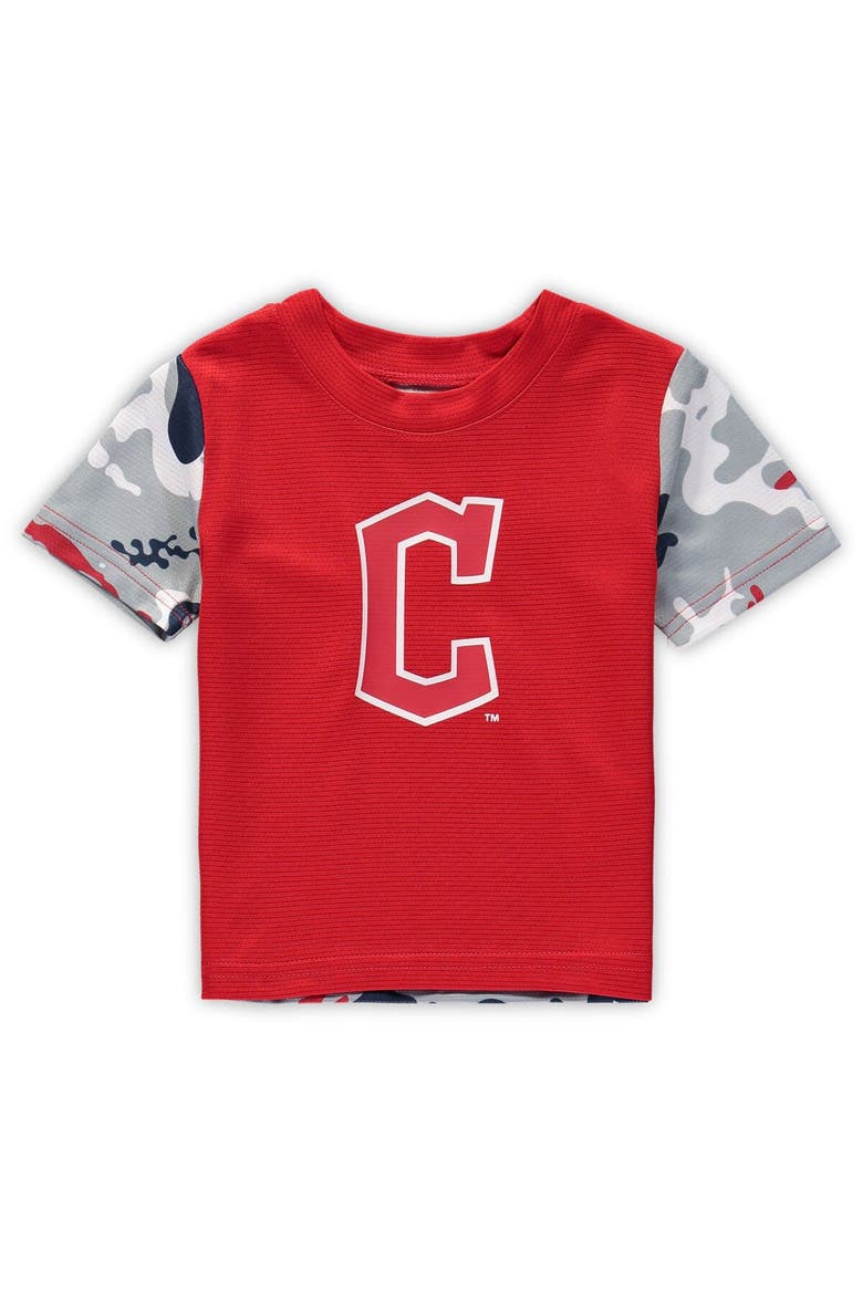 Newborn & Infant Red/Navy Cleveland Guardians Pinch Hitter T-Shirt & Shorts Set, Alternate, color, Red