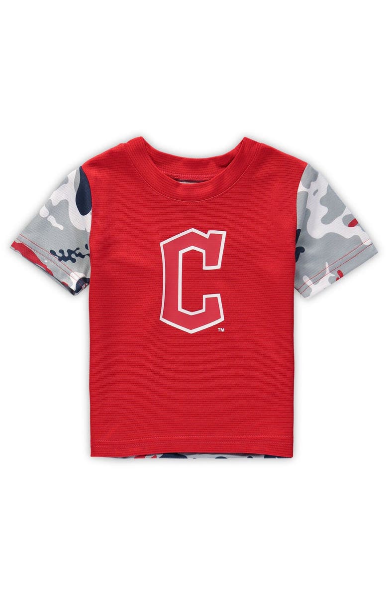 Outerstuff Newborn & Infant Red/Navy Cleveland Guardians Pinch Hitter T-Shirt & Shorts Set, Alternate, color,
