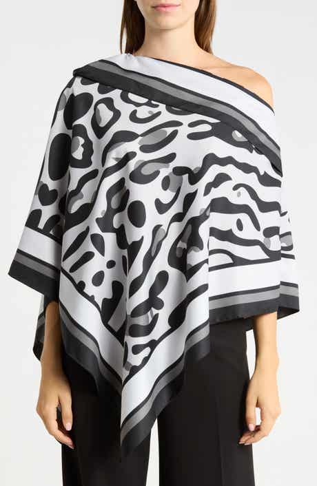 Animal Print Satin Poncho