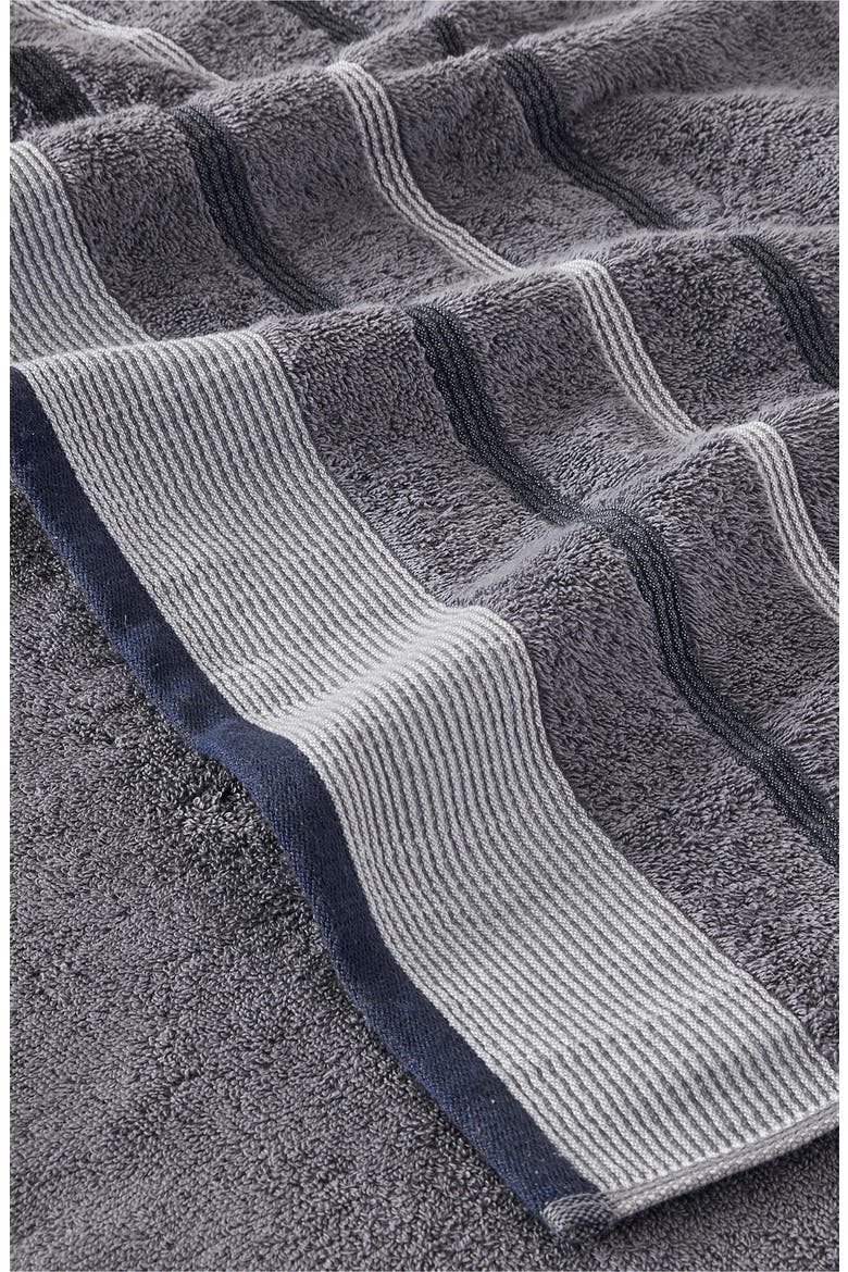 Luxurious Cotton 4-Pack Decorative Bath Towel Set, Alternate, color, CHAMBRAY BLUE / WHITE