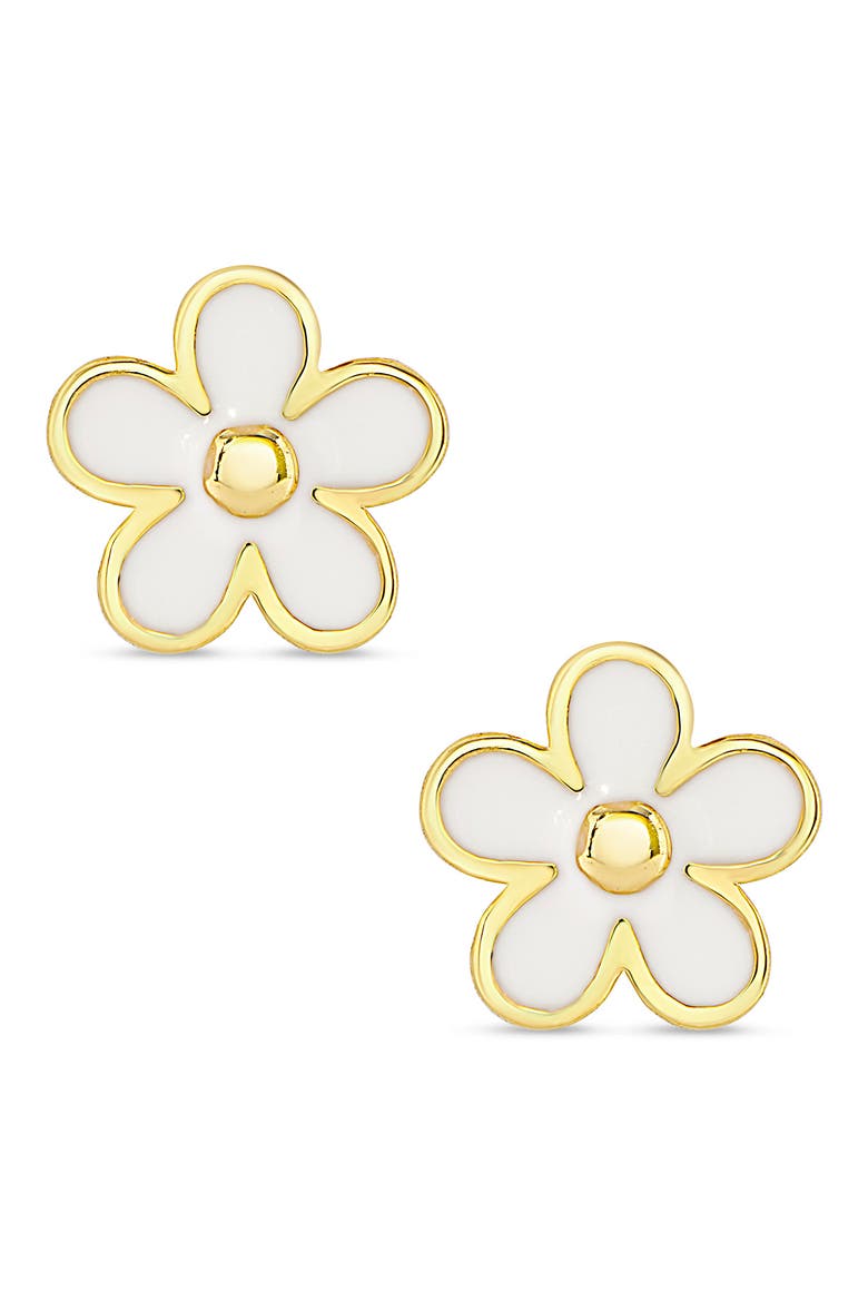 Flower Stud Earrings, Main, color, GOLD