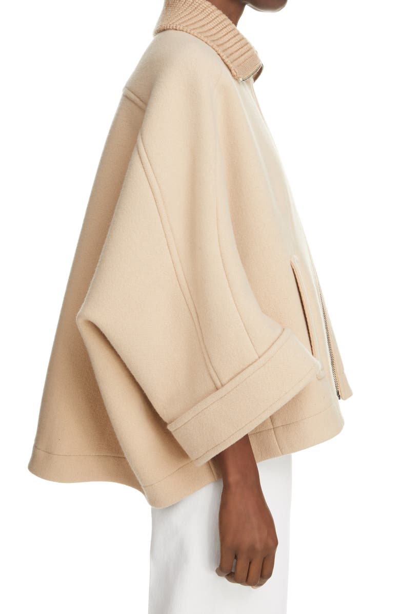 Chloé High Knit Collar Boxy Jacket, Alternate, color,