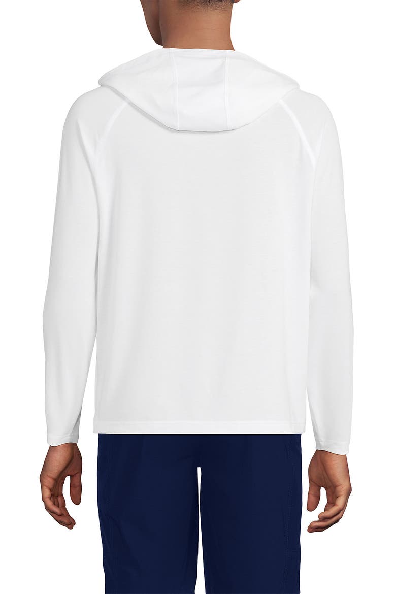 Cooling Long Sleeve UPF 50 Hooded Swim Tee Rash Guard, Alternate, color, White