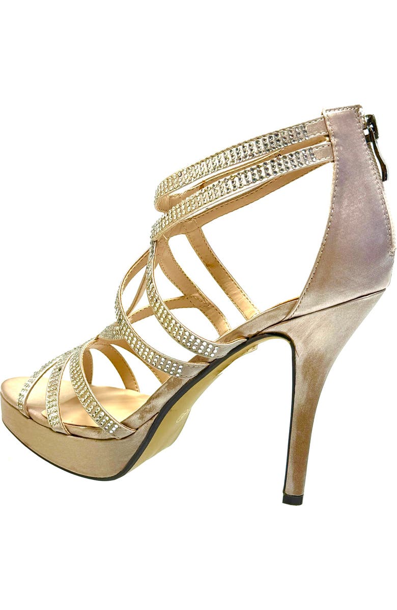 LADY COUTURE Strappy Rhinestone Sandal, Alternate, color, Champagne