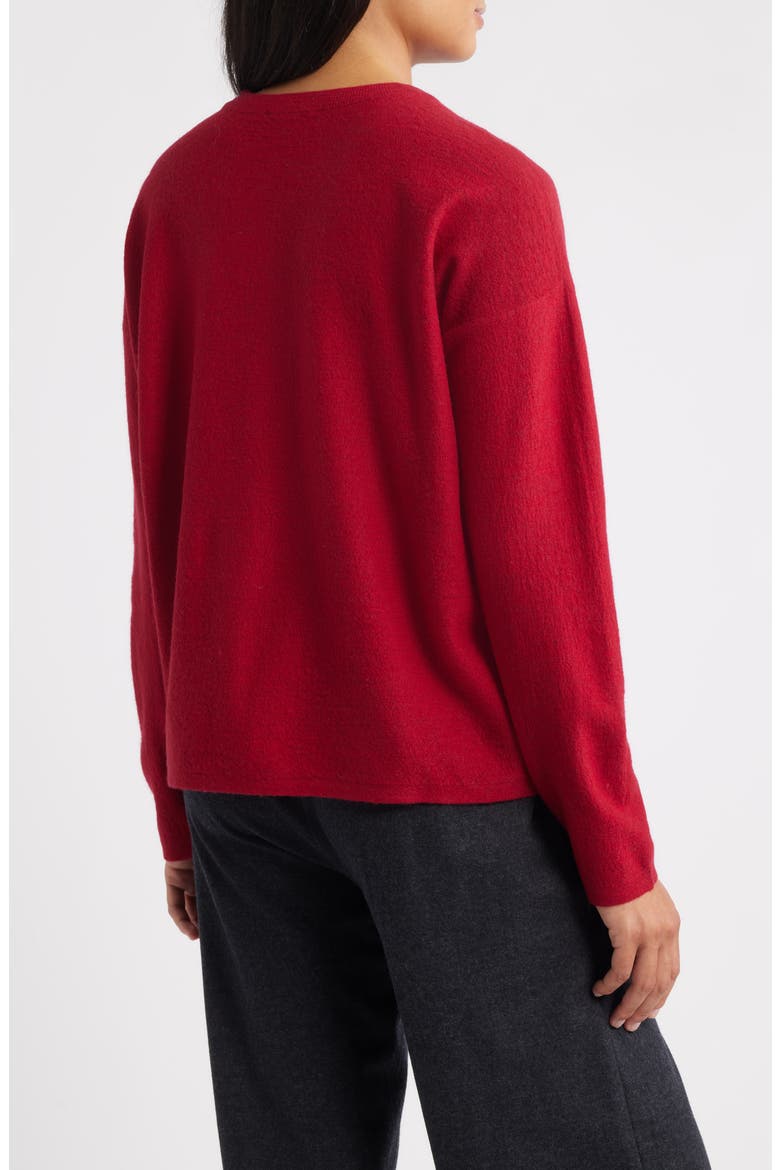 Relaxed Fit Wool Felt Sweater, Alternate, color, RUBY