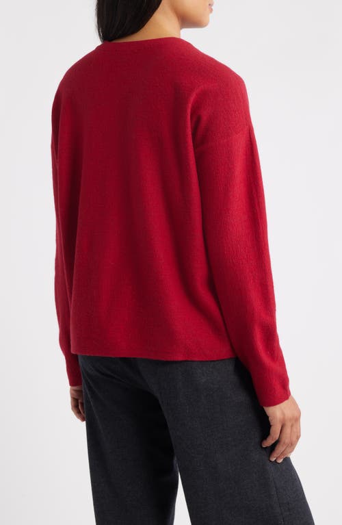 Eileen Fisher Relaxed Fit Wool Felt Sweater In Red