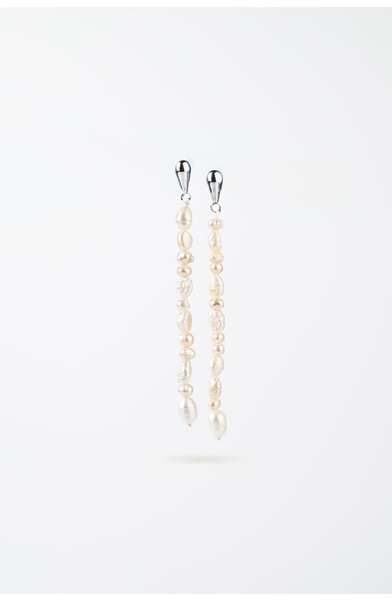 Zynnia Collective Dew Pearl Strand Earrings, Main, color, Silver