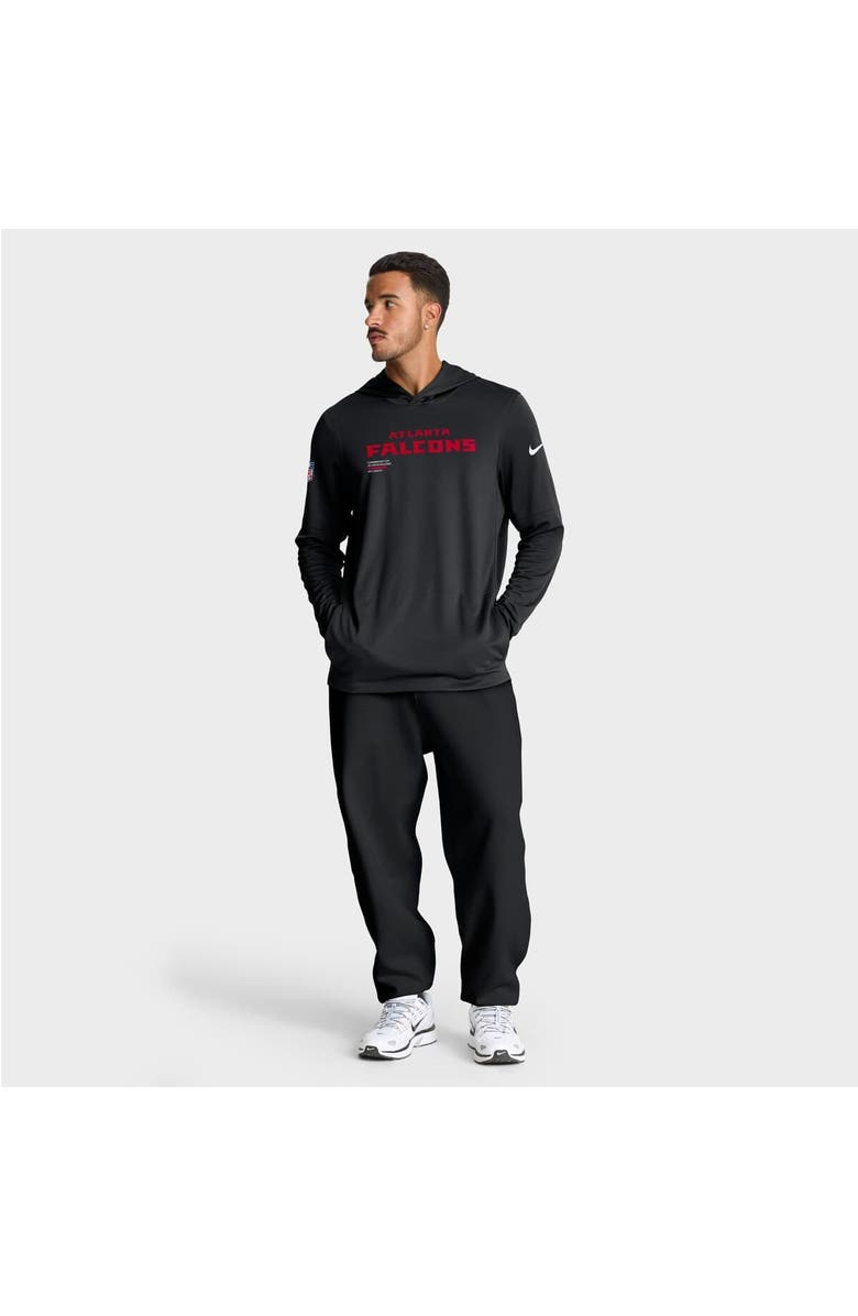 Nike Men's Nike Black Atlanta Falcons Sideline Pure Fury Performance Long Sleeve Hoodie T-Shirt, Alternate, color, Black