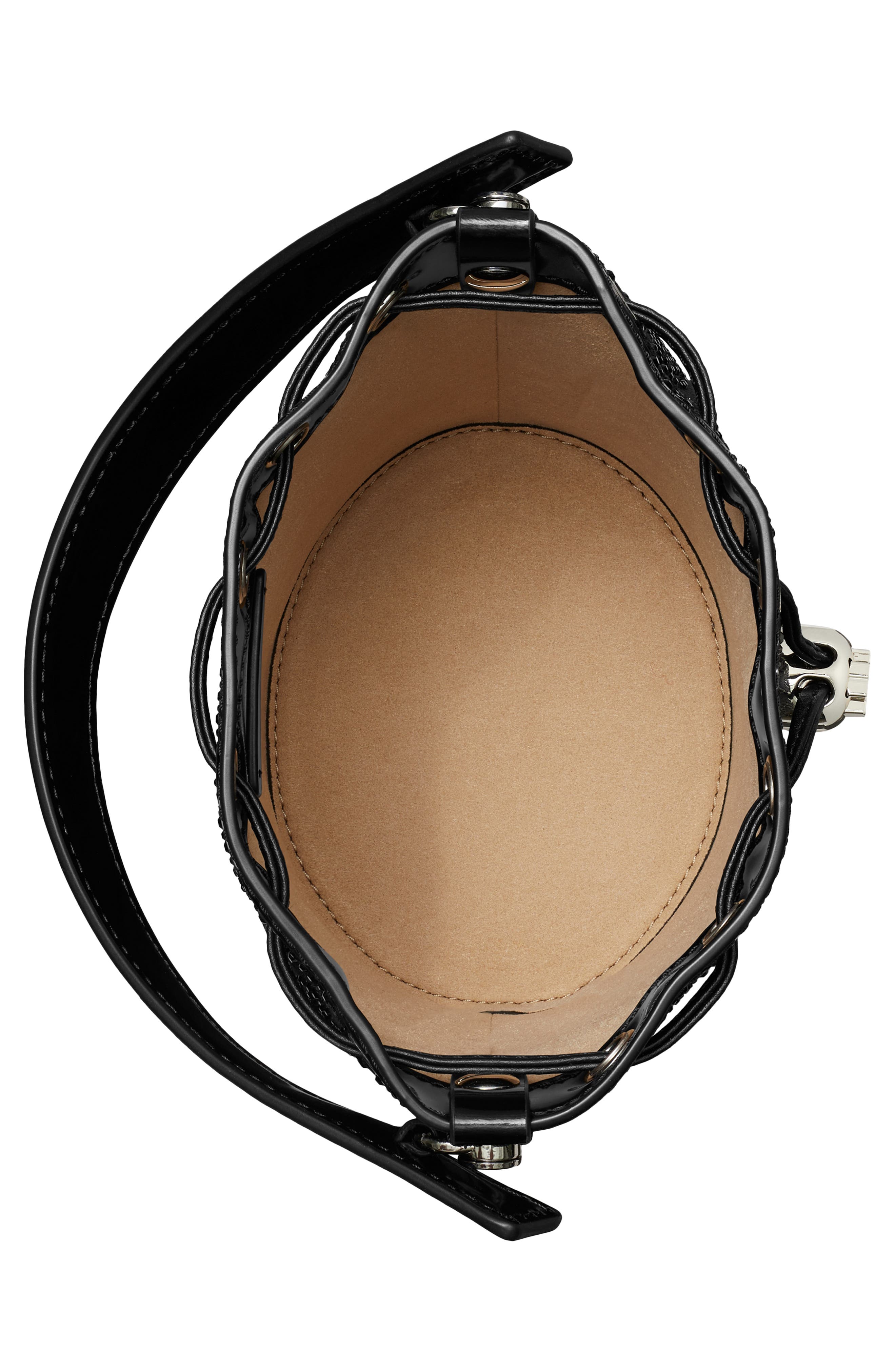 Tory Burch Mini T Monogram Hot Fix Bucket Bag, Alternate, color, 