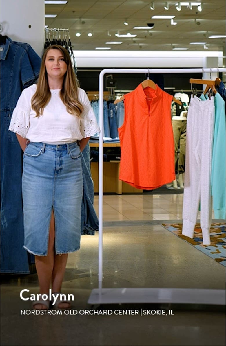 Aubrey Zebra Jacquard IslandZone<sup>®</sup> Sleeveless Quarter Zip Top, sales video thumbnail