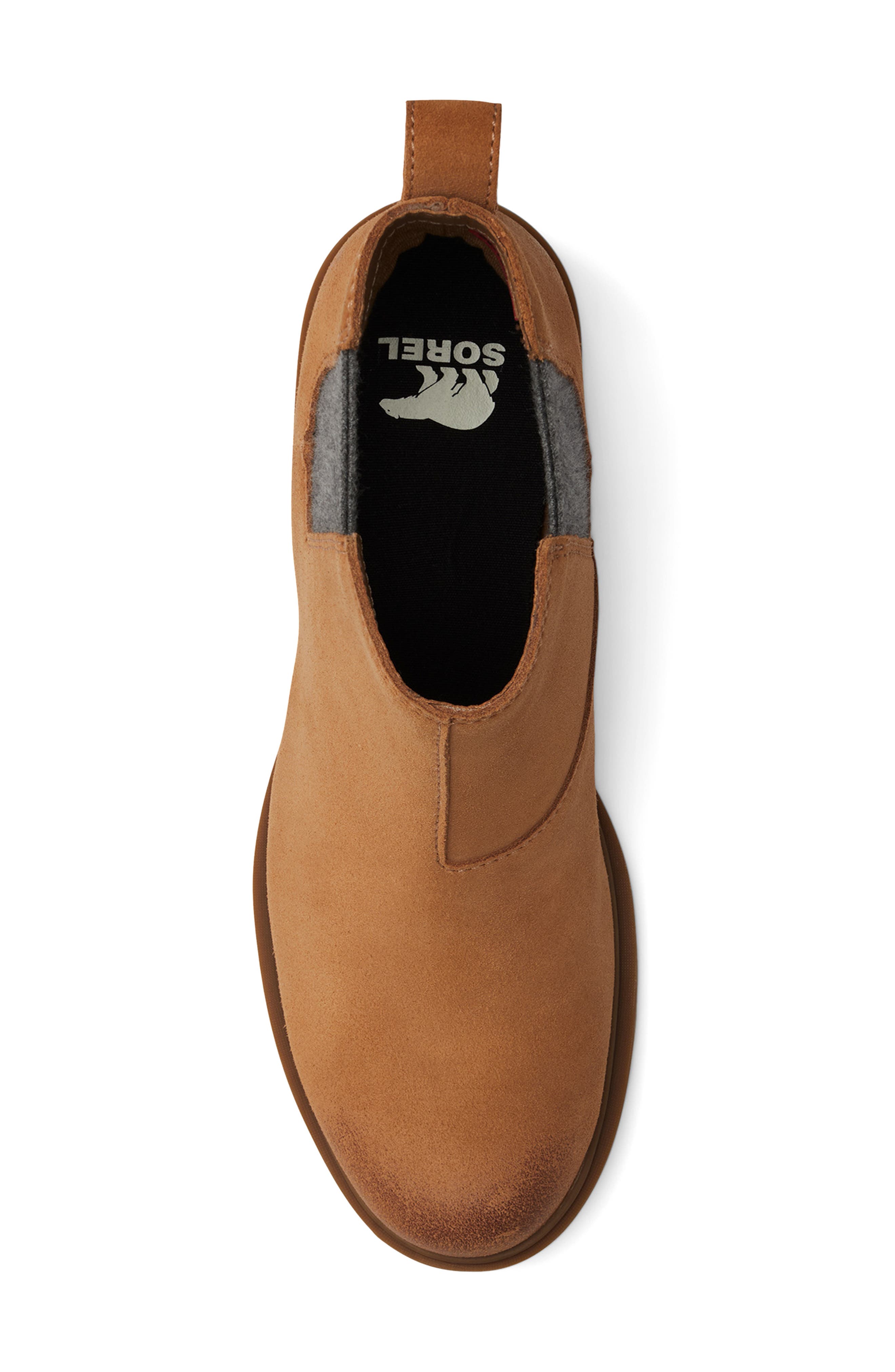 Emelie II Waterproof Suede Chelsea Boot, Alternate, color, TAWNY BUFF/ GUM 10