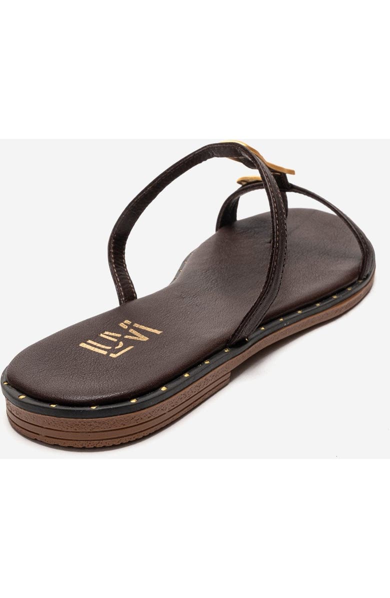 Forever & Always Shoes Tessa Leather Thong Sandal, Alternate, color, Brown