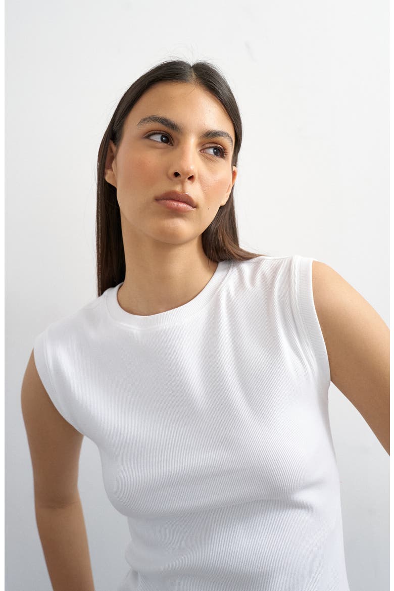 Rib Boyfriend Tank, Alternate, color, WHITE