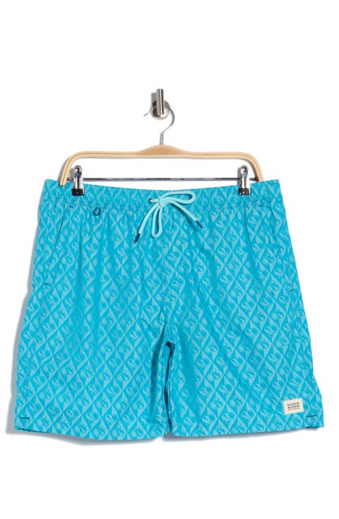 Diamond Ampersand Jacquard Swim Trunks