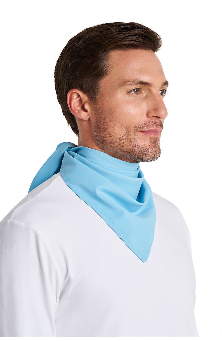Coolibar Lightweight Sun Bandana - UPF 50+ Sun Protection - Grassi, Alternate, color, Arctic Blue