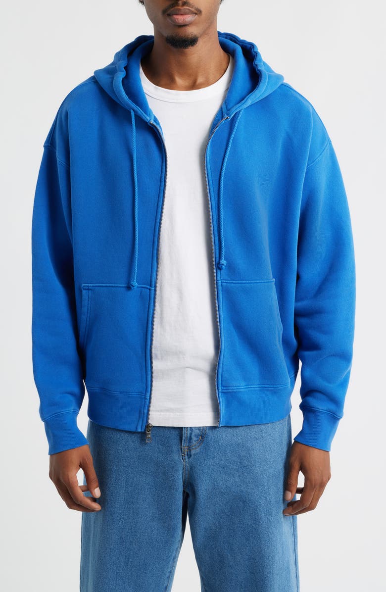 Elwood Core Oversize Terry Full Zip Hoodie, Main, color, Vintage Cobalt