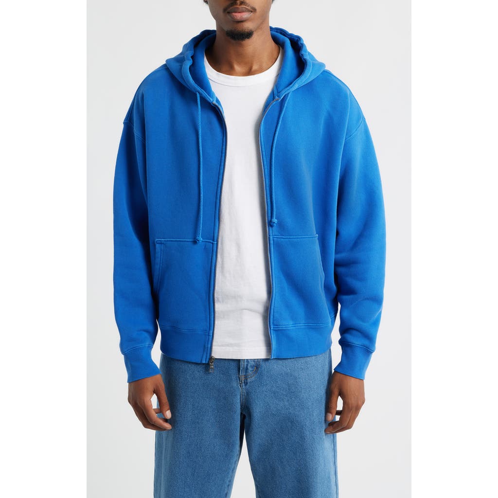 Elwood Core Oversize Terry Full Zip Hoodie In Blue