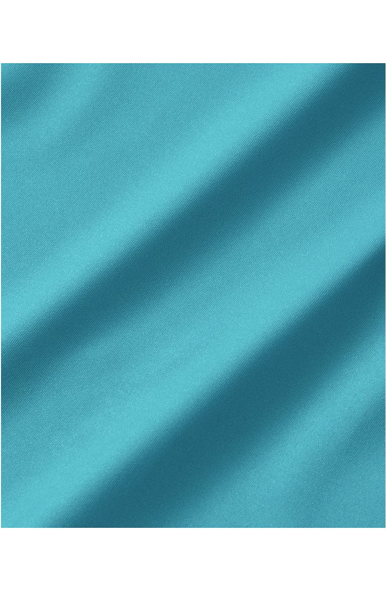 Lands' End Girls Slim Short Sleeve Crew Neck UPF 50 Swim Rash Guard, Alternate, color, Tile Blue