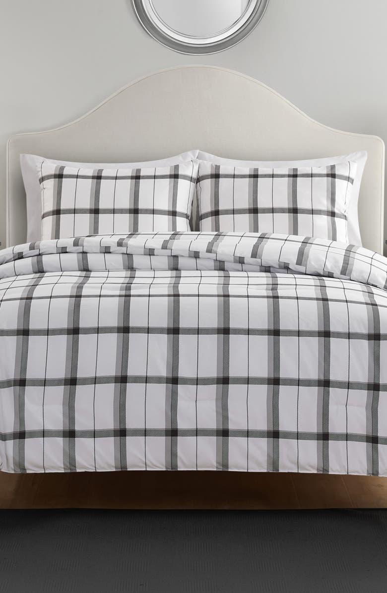 VCNY HOME Ivy Plaid Comforter & Sham Set, Alternate, color, Grey