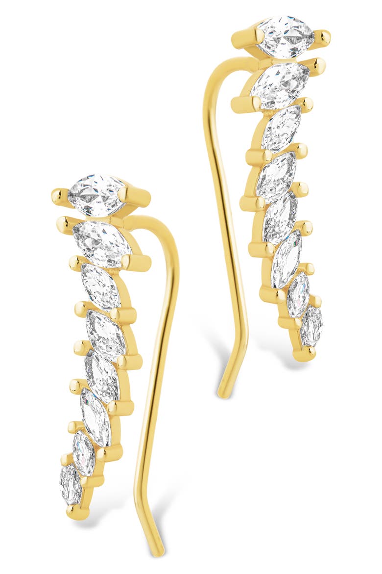 Skye Cubic Zirconia Threader Stud Earring, Alternate, color, GOLD