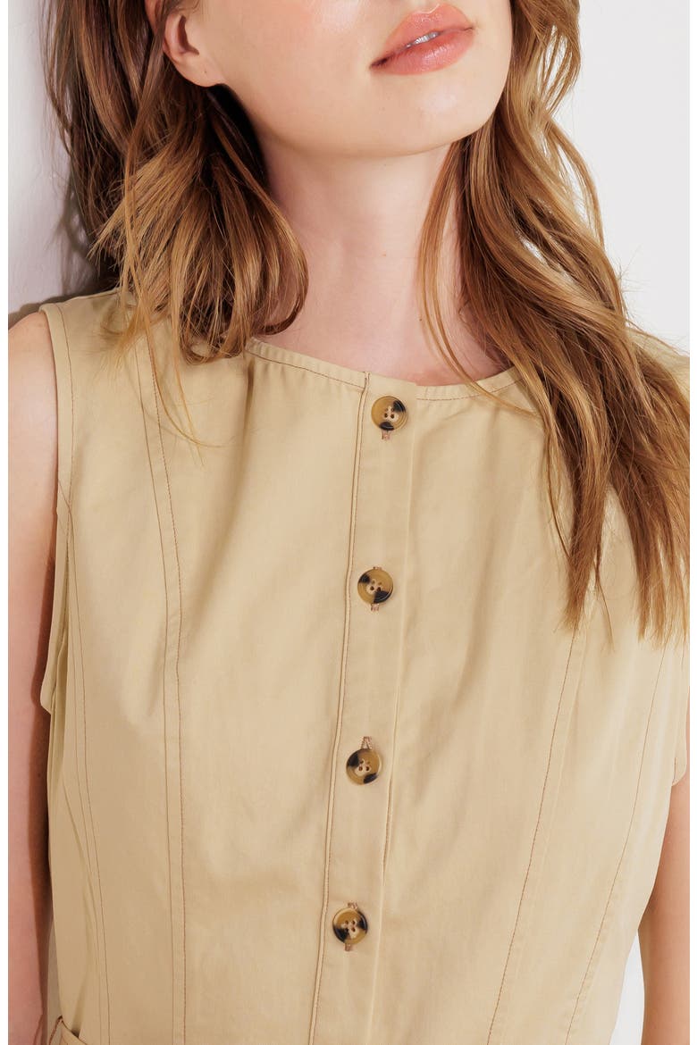 Sleeveless Cotton Maxi Dress, Alternate, color, BEIGE