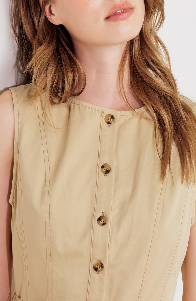 FREEMARKET Sleeveless Cotton Maxi Dress, Alternate, color, Beige