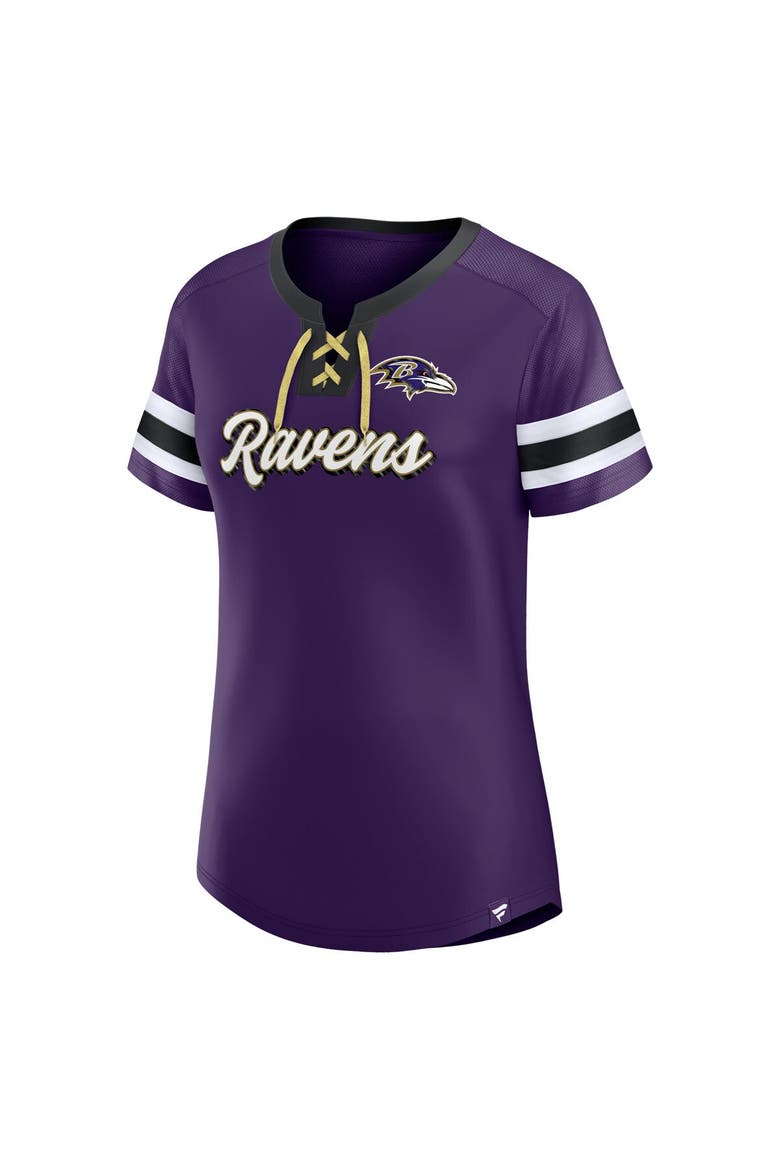 Women's Fanatics Branded Purple Baltimore Ravens Original State Lace-Up T-Shirt, Alternate, color, Purple