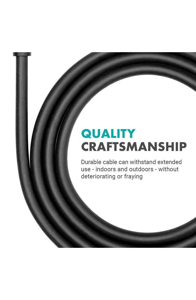 MOVO WGA-1 6.35mm Guitar Cord to 3.5mm Extension TRS Male to Male Audio Cable, Alternate, color, Black