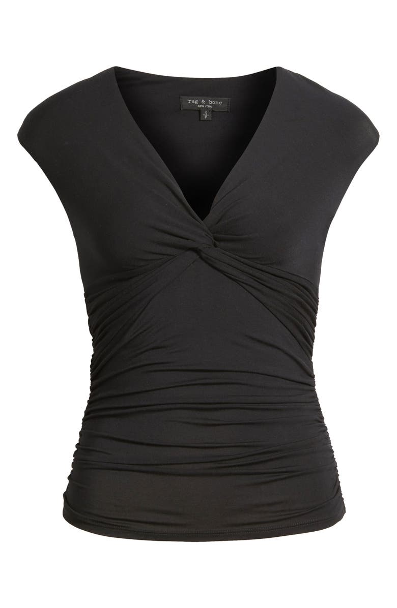 rag & bone Luca Twist Front Top, Alternate, color, Black