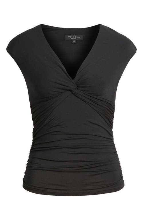 Rag & Bone Luca Twist Front Top In Black