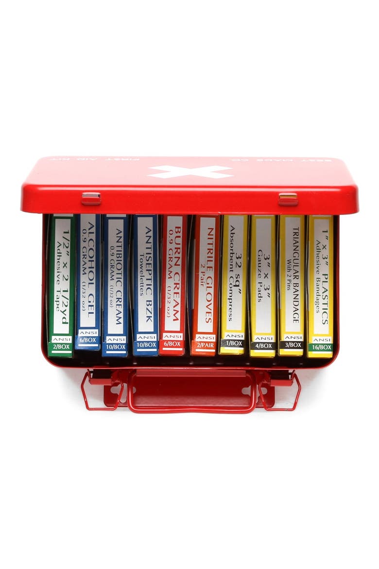Best Made Co Small Metal First Aid Kit, Alternate, color, RED