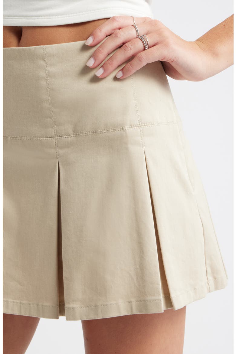 Preppy Pleated Miniskort, Alternate, color, BEIGE CEMENT