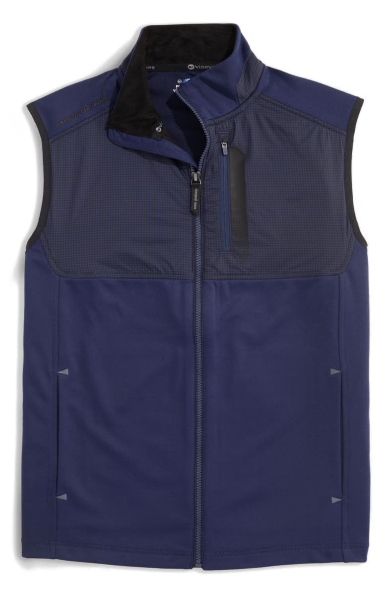 vineyard vines Fairhaven Mixed Media Golf Vest, Main, color, 