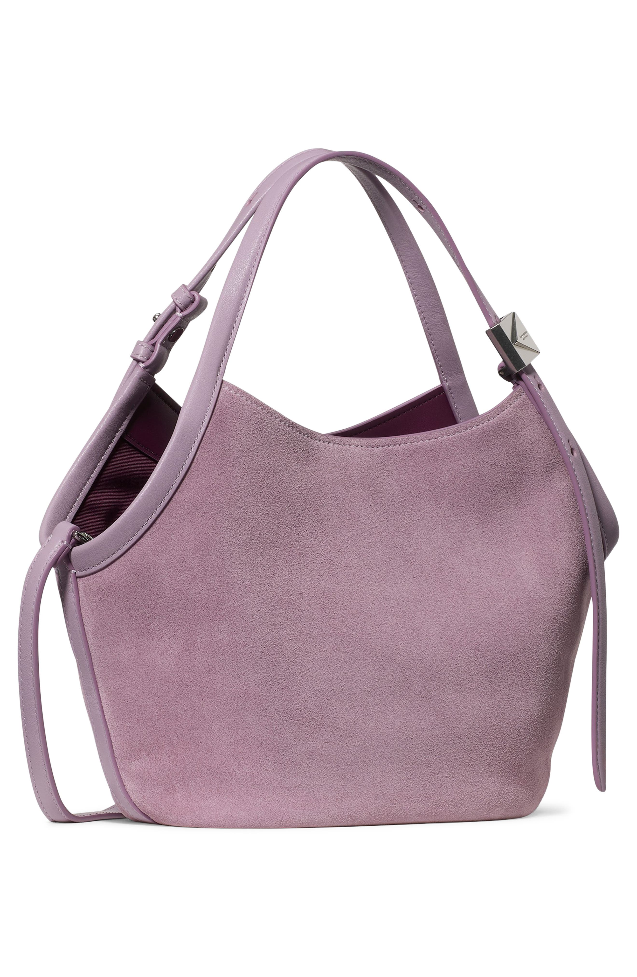 Kate Spade New York Small Deco Suede Tulip Tote, Alternate, color, Market Purple