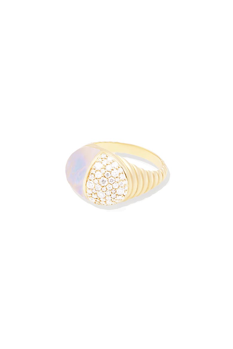 Found Cap Cocktail Ring, Alternate, color, Rainbow Moonstone