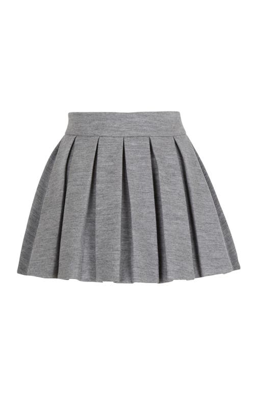 Balmain Short Pleated Cotton Knit Skirt In Gray