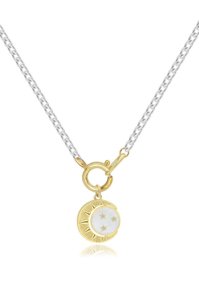 LA MENO Stella Luna Pendant Necklace, Main, color, Gold / Silver