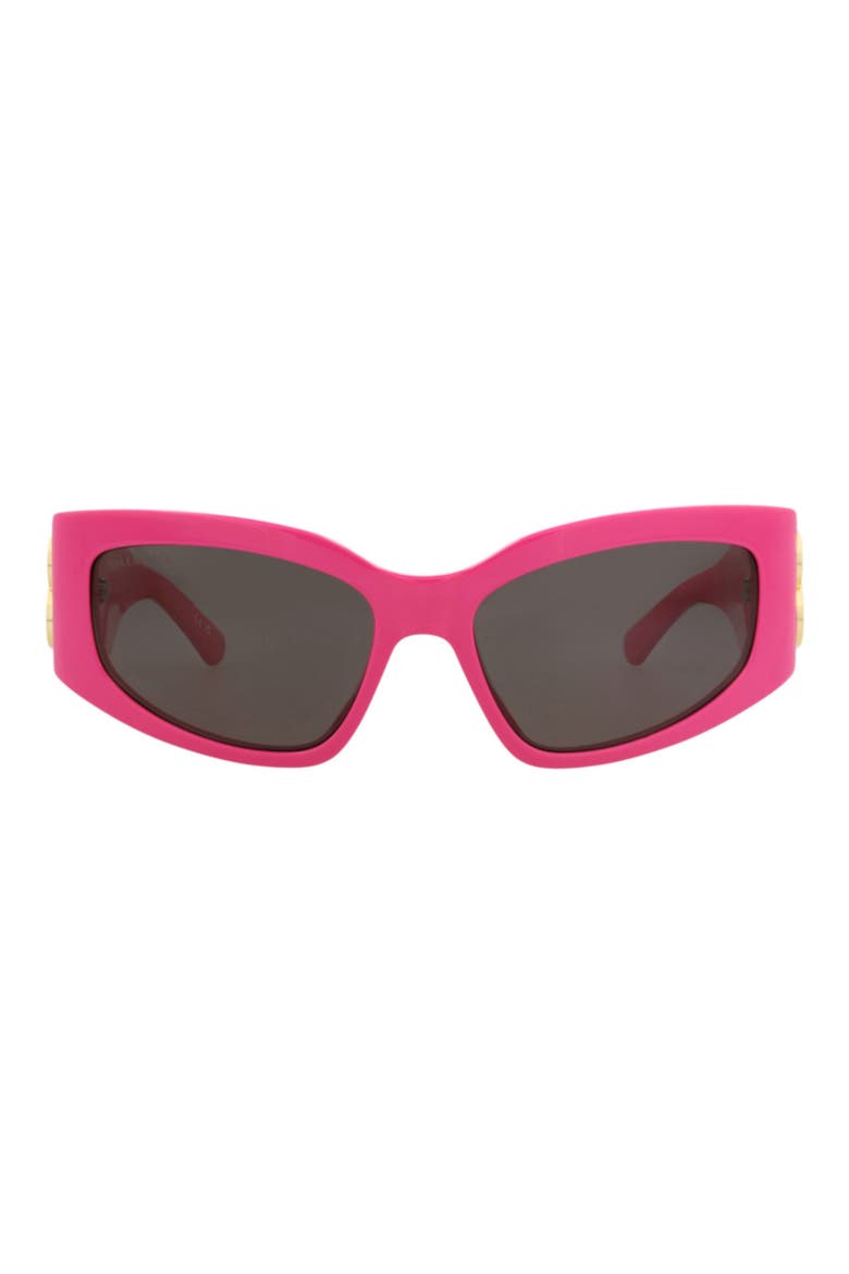 57mm Cat Eye Sunglasses, Main, color, PINK PINK GREY