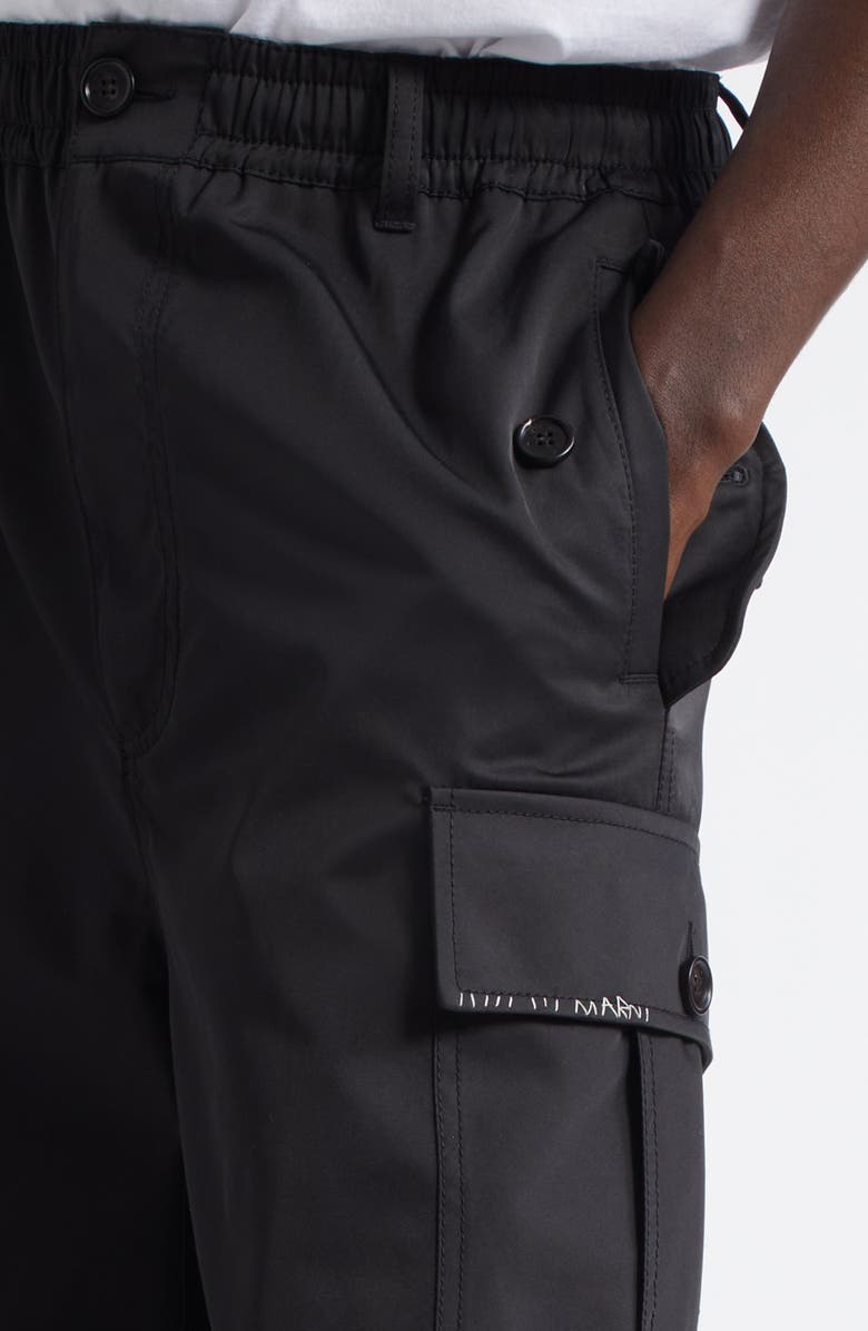 Marni Wide Leg Taffeta Cargo Pants, Alternate, color, 00N99 Black