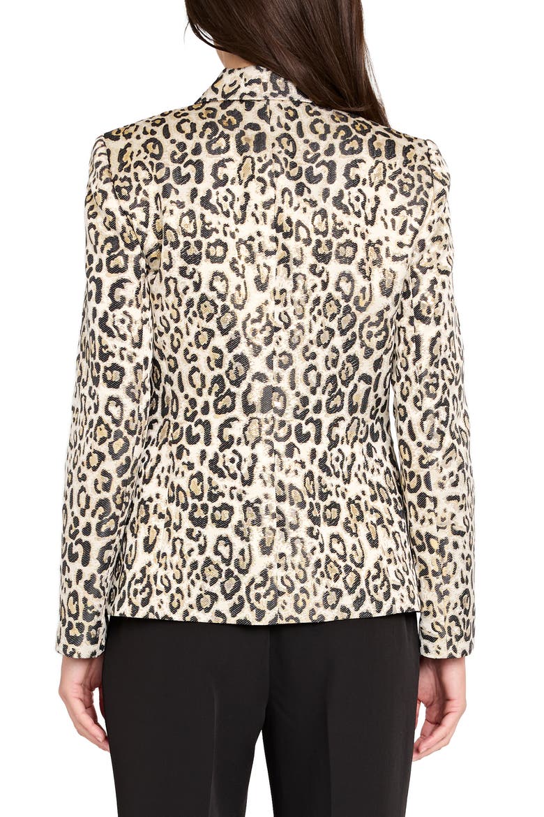 Leopard Print Blazer, Alternate, color, GOLD LEOPARD