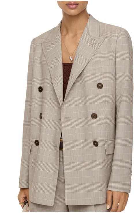 Check Wool Tailored Jacket