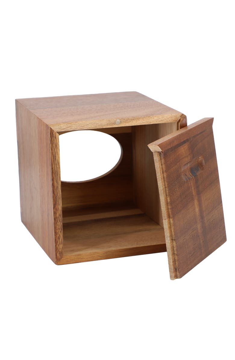 Megachef Acacia Wood Tissue Box Holder, Alternate, color, Acacia
