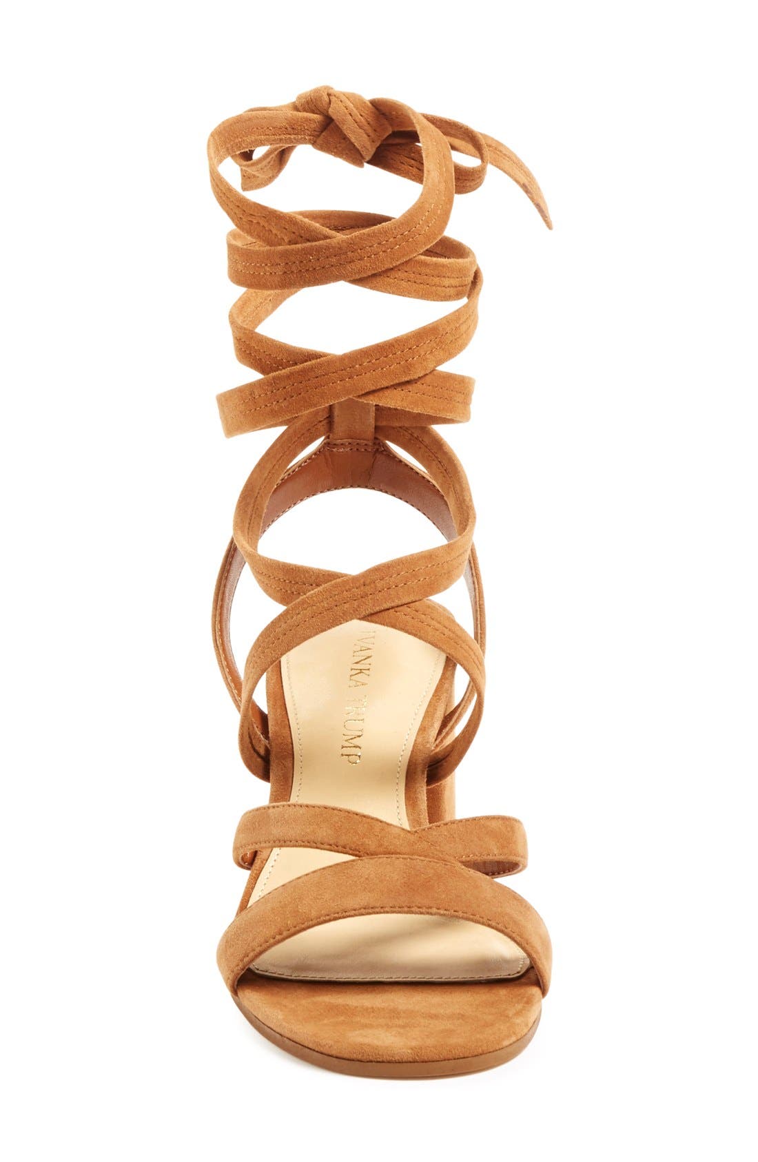 'Ellyn' Lace-Up Sandal, Alternate, color, RICH CHESTNUT SUEDE